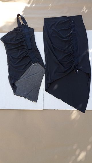 Completo top monospalla e gonna