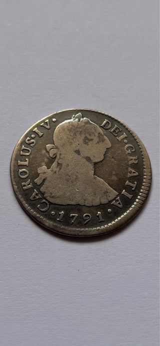 2 reales 1791 LIMA Carlos IV