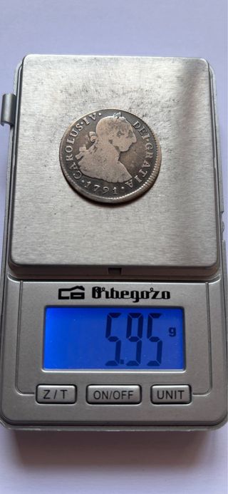 2 reales 1791 LIMA Carlos IV