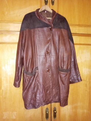 Chaqueta de ante y piel autentica
