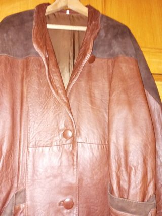 Chaqueta de ante y piel autentica