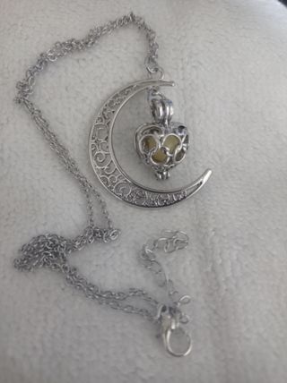 llamador ángeles collar colgante luna corazón
