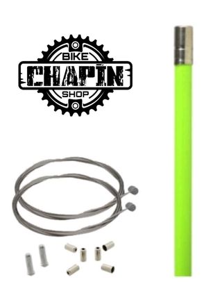 Funda cables de freno verde lima y topes