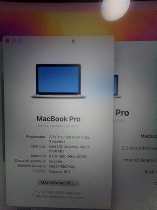 MACBOOK PRO 15'' CORE I7 SEQUOIA