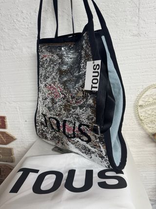 BOLSO TOUS TOTE NUEVO LENTEJUELAS/TEJANO
