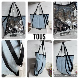 BOLSO TOUS TOTE NUEVO LENTEJUELAS/TEJANO
