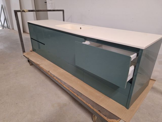 Mueble Lavabo Verde con Encimera Lavabo