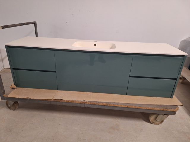 Mueble Lavabo Verde con Encimera Lavabo