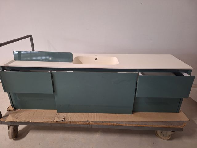 Mueble Lavabo Verde con Encimera Lavabo