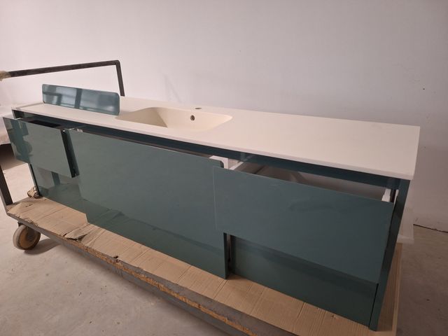 Mueble Lavabo Verde con Encimera Lavabo