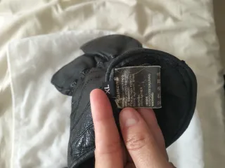 Guantes negros de piel de moto talla XL