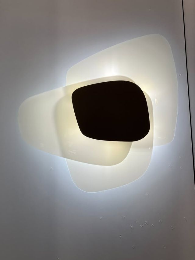 Lampada soffitto vetri serigrafati bianco