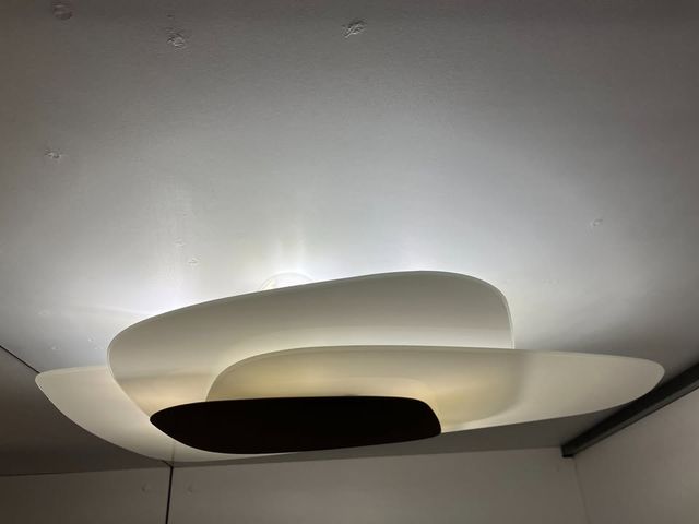 Lampada soffitto vetri serigrafati bianco