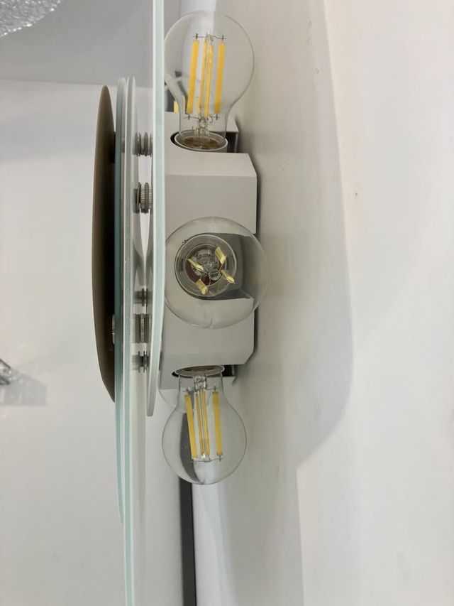 Lampada soffitto vetri serigrafati bianco