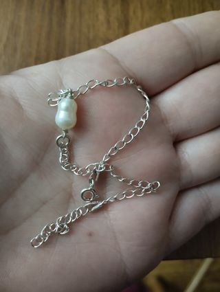 Pulsera plata y perla