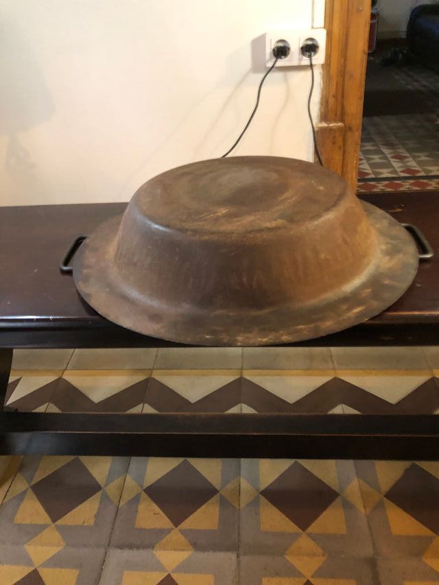 Brasero latón con asas