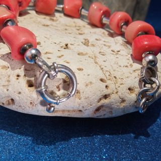 🔥 Bracciale Vintage Corallo e Argento