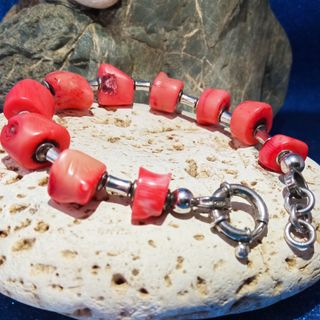🔥 Bracciale Vintage Corallo e Argento
