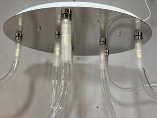 Lampada soffitto metallo/vetri tubo trasparenti