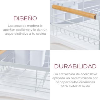 Escurreplatos Acero Inoxidable Blanco