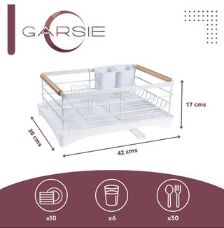 Escurreplatos Acero Inoxidable Blanco