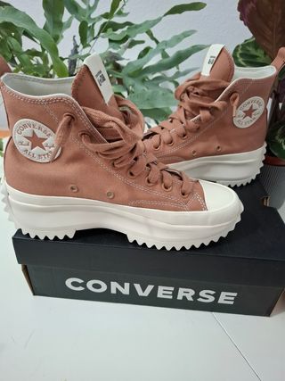 Zapatillas converse altas color coral