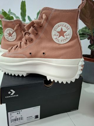 Zapatillas converse altas color coral