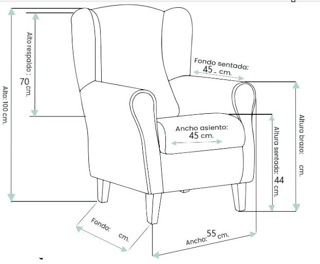 Sillón Orejero Estampado Floral