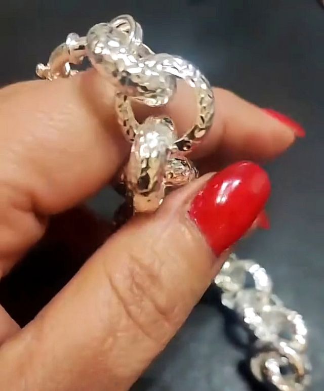Pulsera Eslabones Anudados Plata