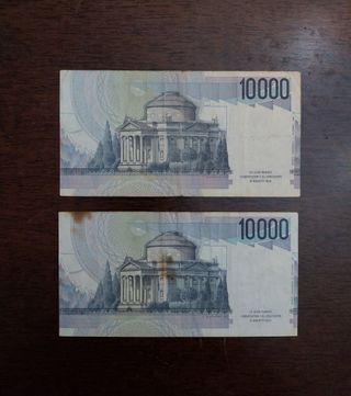 Due banconote da 10000 lire Volta