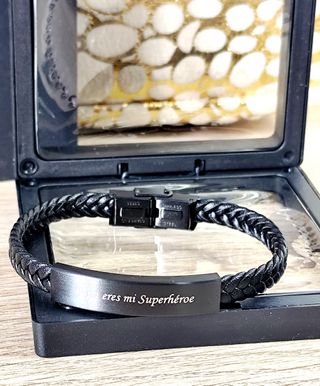 Pulsera grabado " Papá eres mi superhéroe"