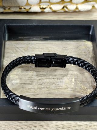 Pulsera grabado " Papá eres mi superhéroe"