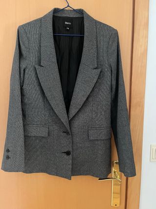 Americana con solapa forrada Blanco