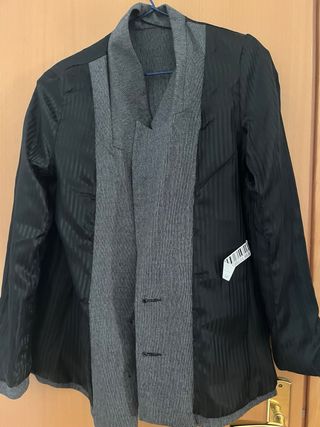 Americana con solapa forrada Blanco