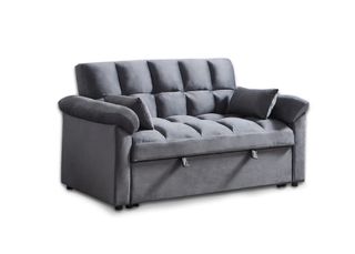 sofa dos plazas gris terciopelo ELLA