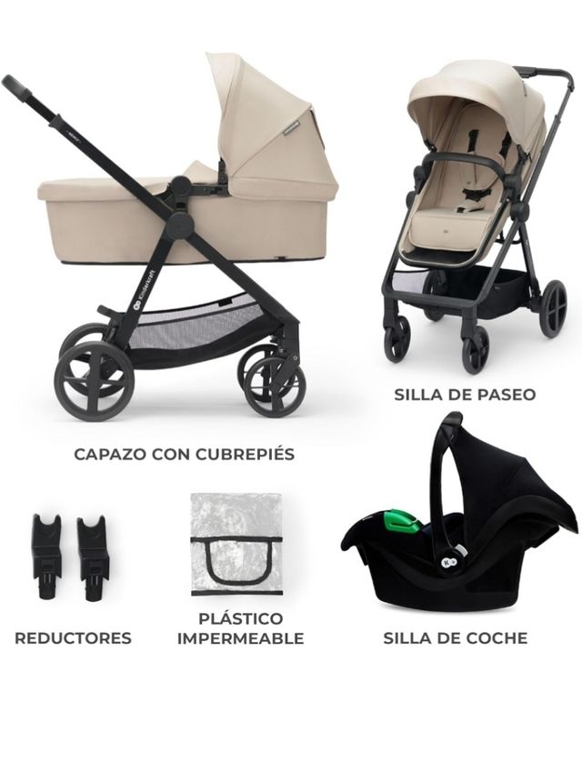 Kinderkraft 4 en 1 silla,capazo, coche..
