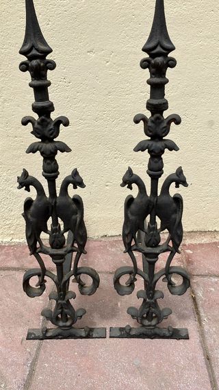 Morrillos antiguos para chimenea