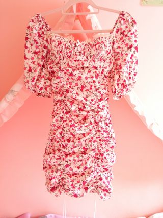 VESTIDO FOR LOVE AND LEMONS FLORES CORSET SATEN