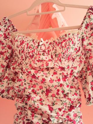 VESTIDO FOR LOVE AND LEMONS FLORES CORSET SATEN