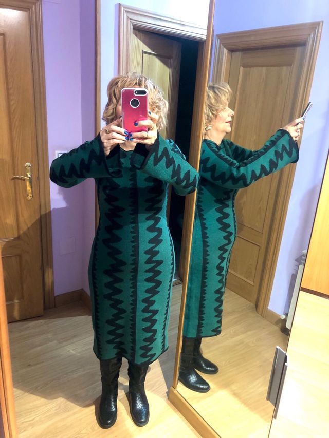 Vestido de punto ajustado T L