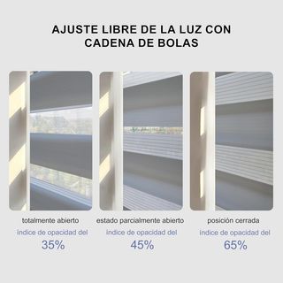 Estor sin taladrar doble capa 100x180cm