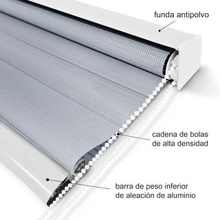 Estor sin taladrar doble capa 100x180cm