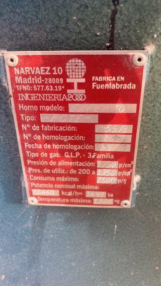 Horno de gas Ingenieria 2000