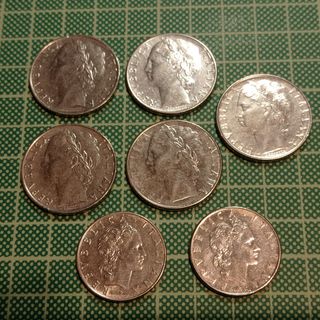 7 monedas de liras italianas