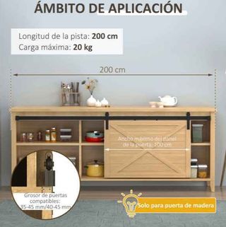Herraje para Puerta Corredera 200 cm