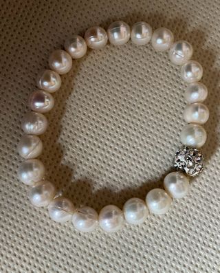 Braccialetto elastico di perle d'acqua dolce Donna