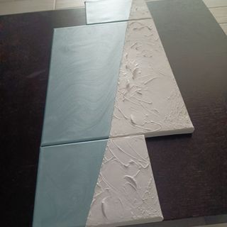 Quadro tela trittico dipinto a mano