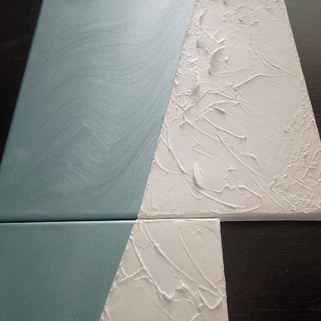 Quadro tela trittico dipinto a mano