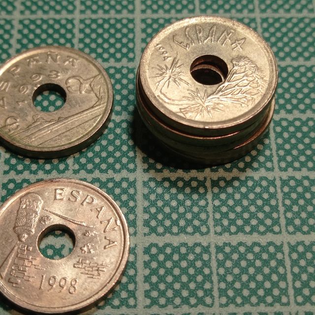 Lote de 11 monedas de 25 pesetas 