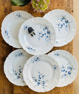 6 platos postre porcelana  Limoges